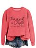 Women's Loose Temperament Pullover Sweatshirt - Just a Chapter