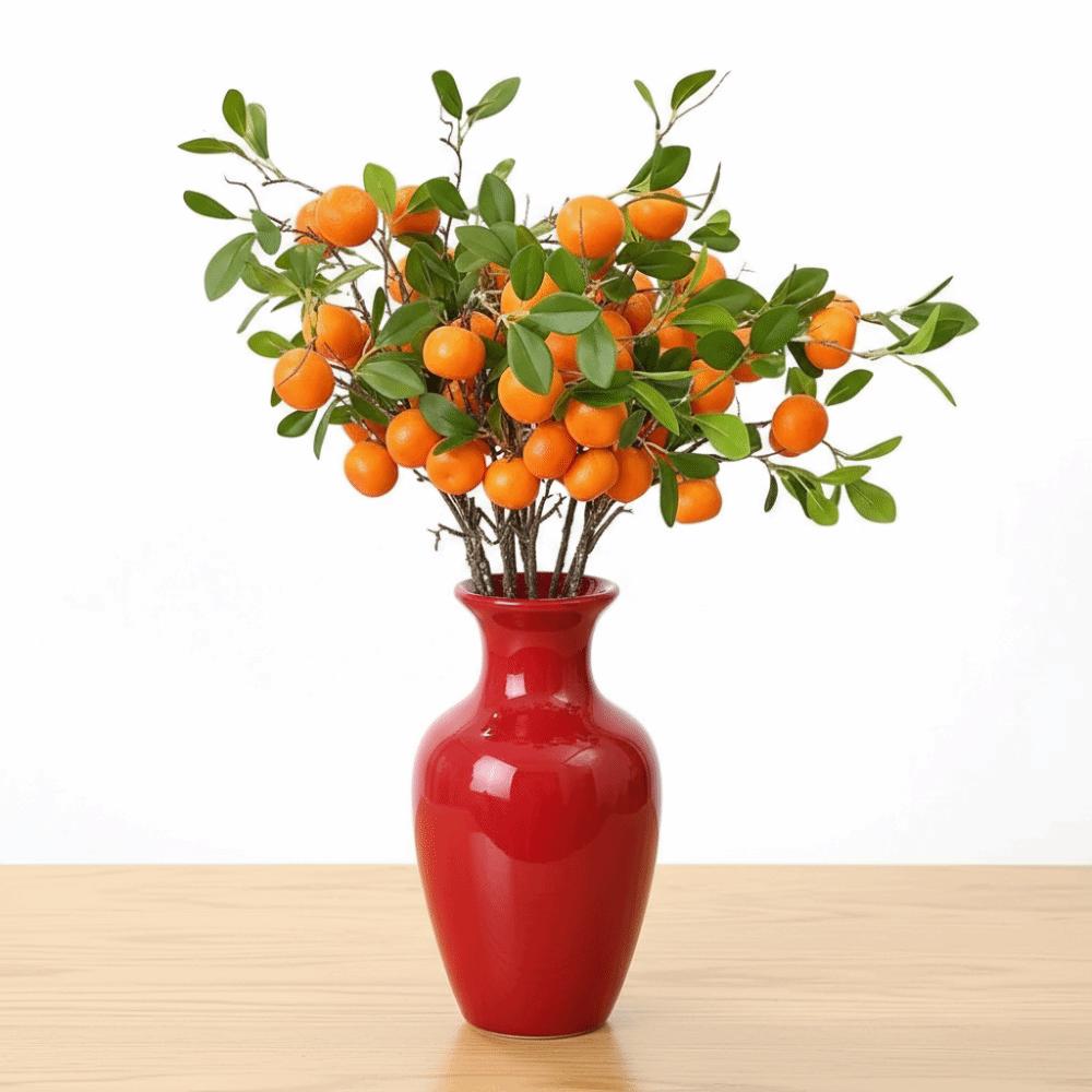 Faux Orange Artificial Orange Branch Green Leaves Simulation Fruit Tree  Restaurant Hotel