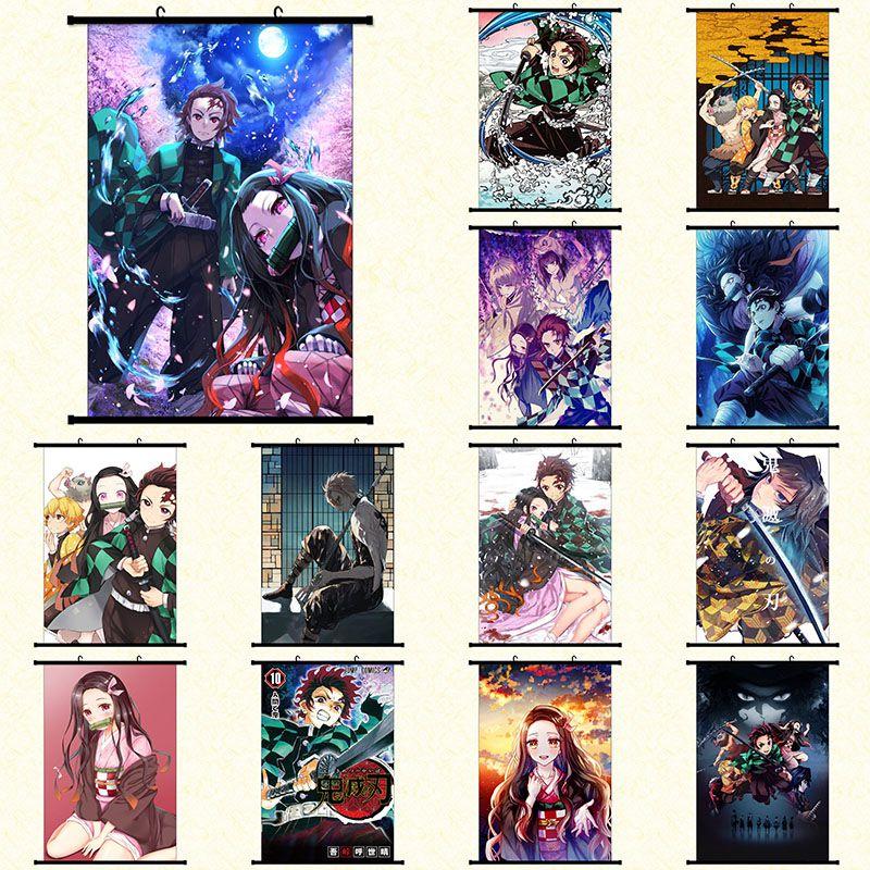 Autentisk Kimetsu No Yaiba Demon Slayer Tecknade Karaktärer Väggaffisch För Hem Och Rumsdekor
