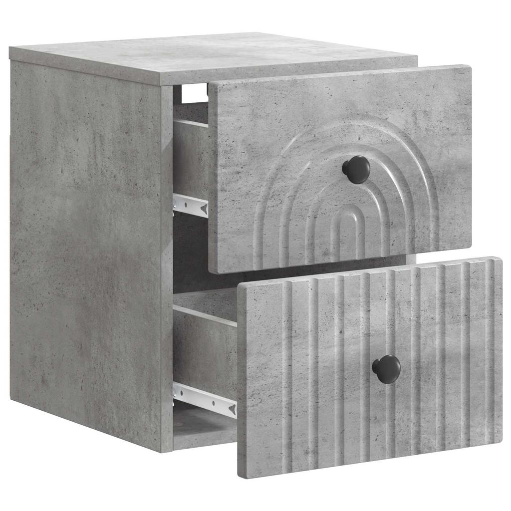 Wall Mounted Nightstand Concrete Grey 33 x 34.5 x 40 cm