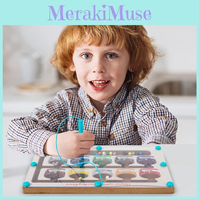 Kids Math Counting Board Toy With Magnetic Moveable Beads For Learning Early