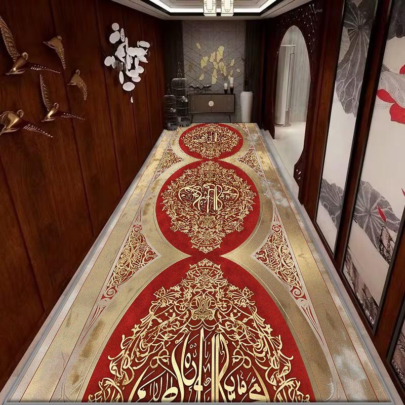 European Style Non-slip Long Corridor Carpet Decoration Home Light Luxury Runners Entryway Washable Rug Lobby Customizable Mat