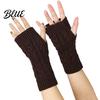 Lightweight Warm Wrist Sleeves Women Ribbed Arm Warmers Stretchy Cable Knitted Fingerless Gloves Winter Gloves Soft Mitten Half Finger for