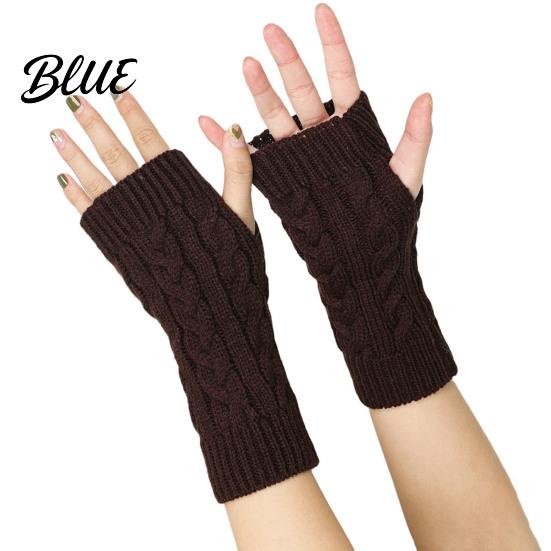 Lightweight Warm Wrist Sleeves Women Ribbed Arm Warmers Stretchy Cable Knitted Fingerless Gloves Winter Gloves Soft Mitten Half Finger for