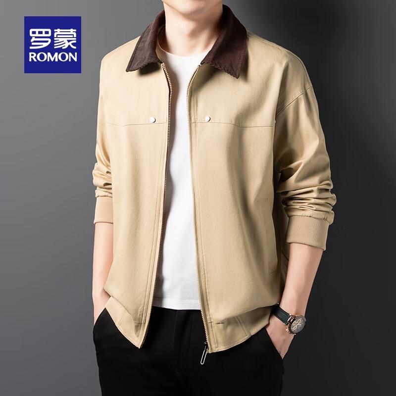 ROMON Men's Pure Cotton Corduroy Lapel Jacket 5J582305