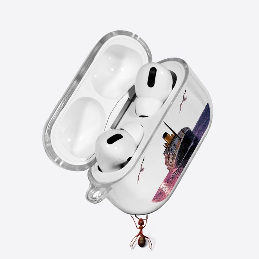Oil Painting Lighthouse Ship Clear Earphone Cases Cover Case For Airpods Pro2 1 3 Pro 4 Pro3 2