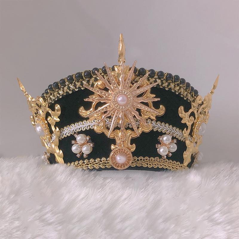 Lolita Gothic KC Crown Church Pope Tiara Renaissance Headband DIY Vintage Baroque Hat Headpiece Decor Headwear Props