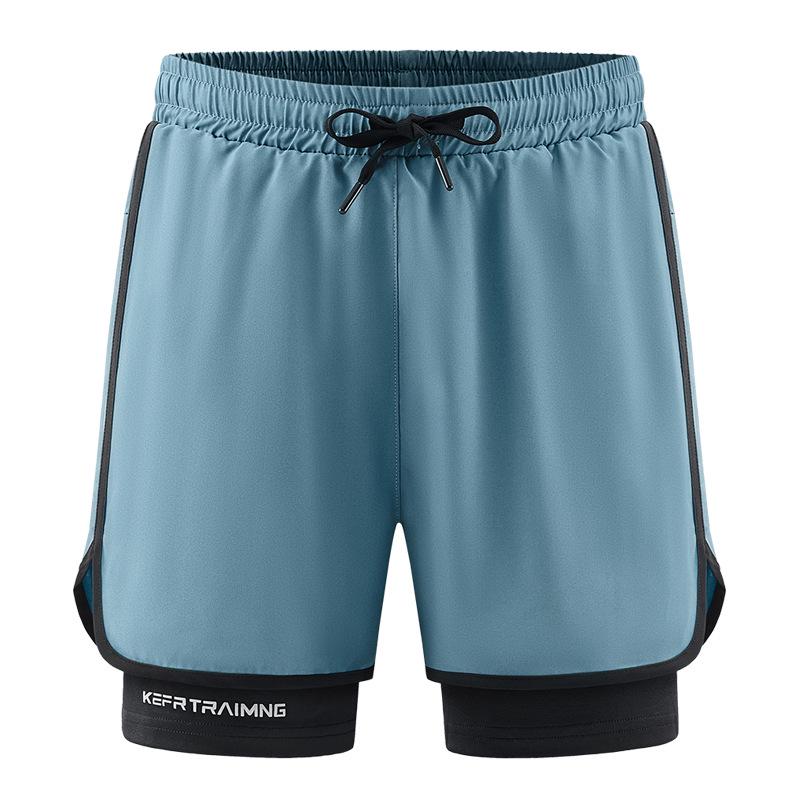 Unisex Quick-Dry Two-Piece Style Summer Sports Shorts for Running and Training
