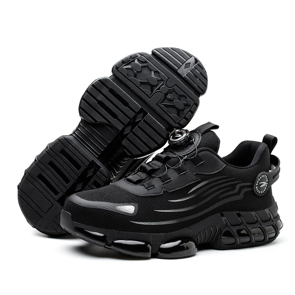 JB266 Nowe Buty Robocze Bezpieczne Oddychająca Siateczkowa Cholewka Stalowy Nosek Buty Ochronne Czarne Outdoor Męskie Buty