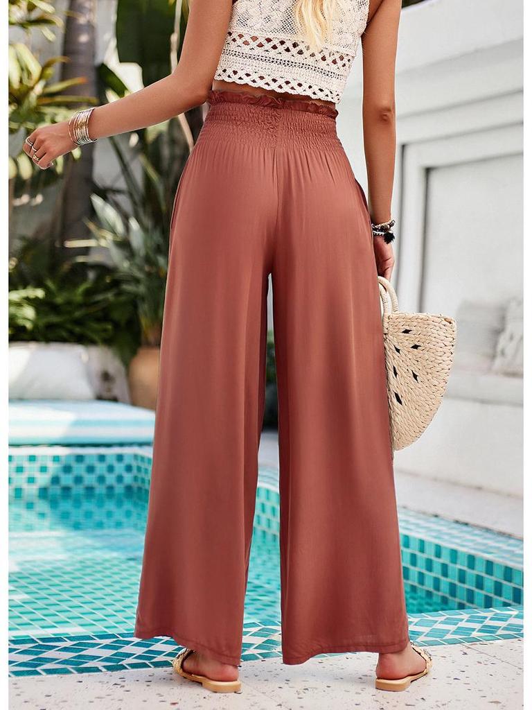Diyun 2024 Women's Solid Color Loose Wide-Leg Trousers - Spring/Summer Collection