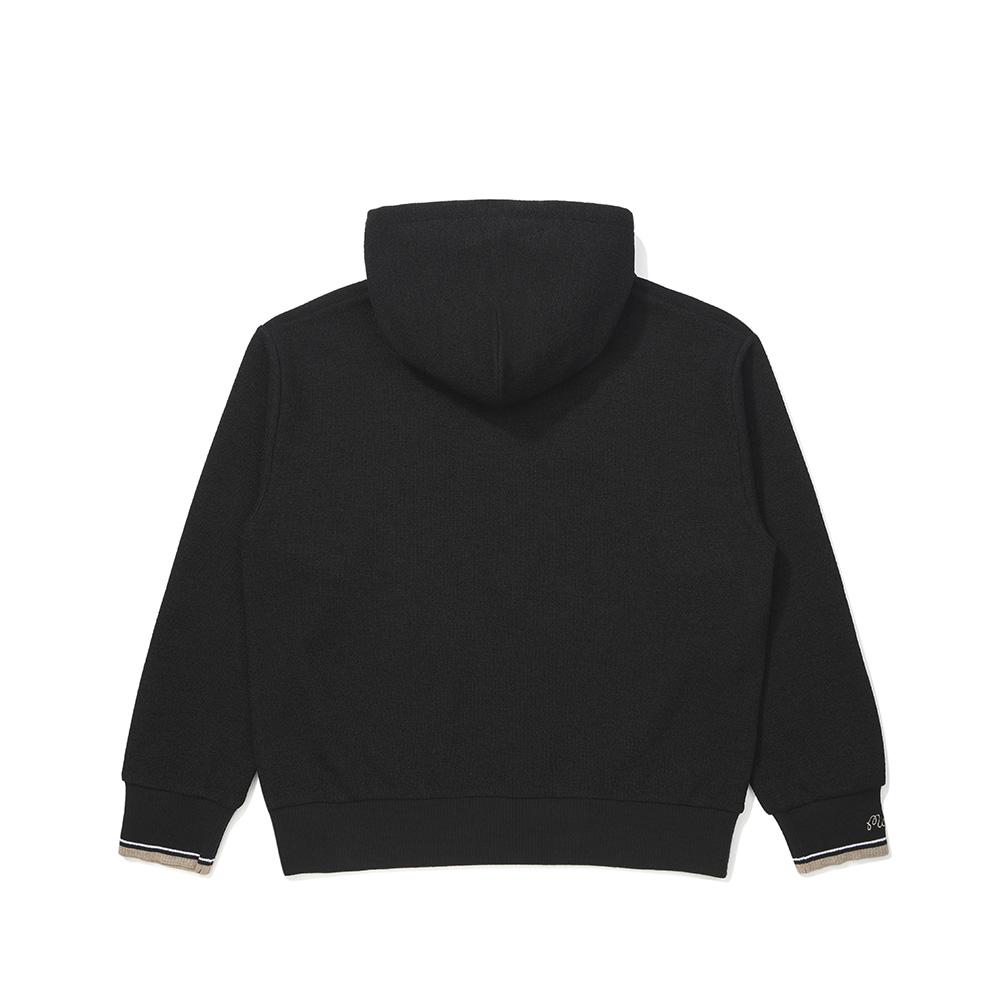 Knit-Like Half-Zip Hoodie Sweatshirt Black (Woman)