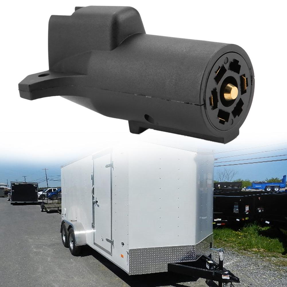 7 Way To 5 Way Flat Blade Trailer Towbar Towing Socket Plug Adapter Connector 12V US Plug