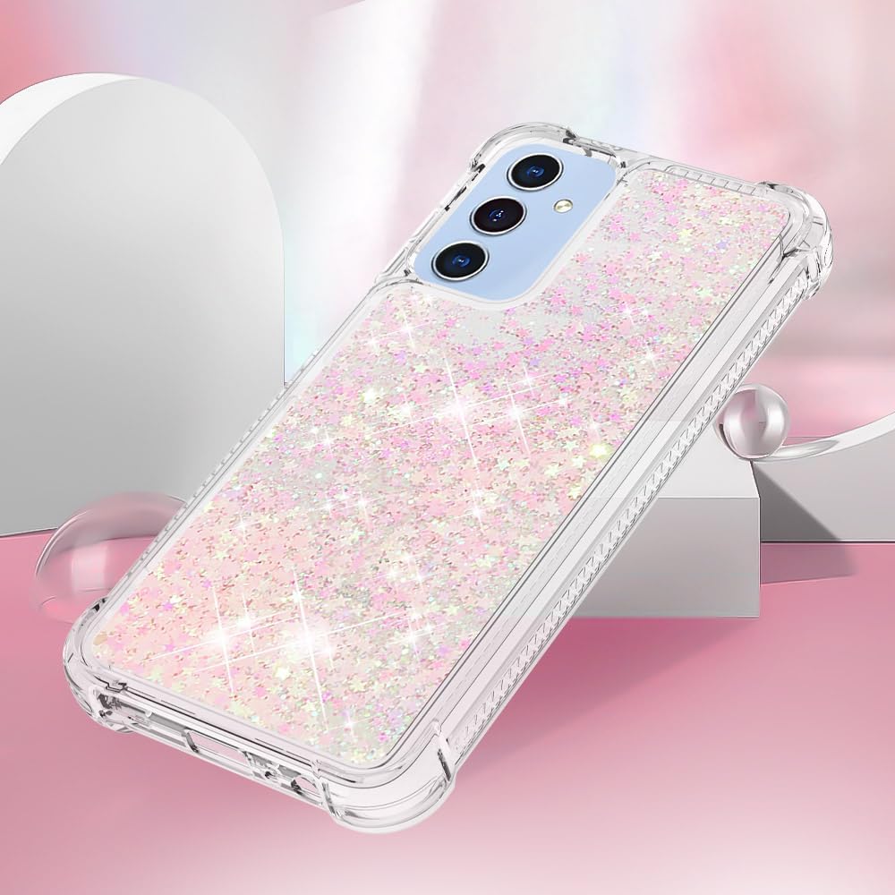 Case for Samsung Galaxy A16 5G Case Glitter Cute Clear,Sparkle Floating Quicksand Shockproof Protective Bumper Soft TPU Phone Case for Samsung Galaxy