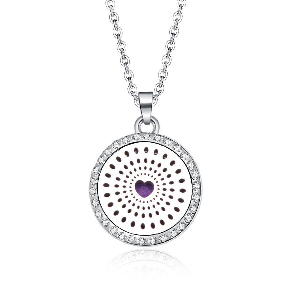 In-Stock Aromatherapy Hollow Diamond Pendant Necklace