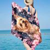 Cherry Blossom Yorkie Beach Towel, Super Soft Microfiber, Gift for Her/Him, Birthday, for Pool, Beach, Travel, Home Decor Fan Gifts