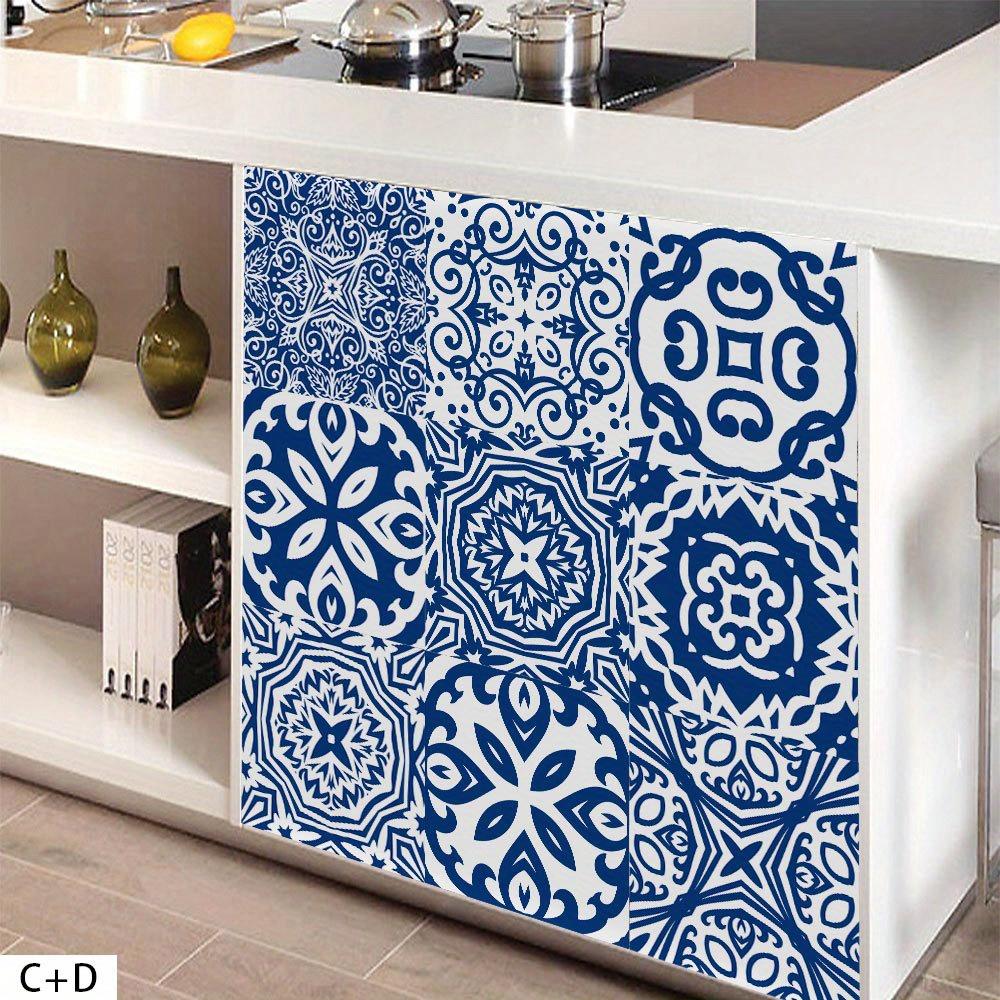 20pcs Classic Flower Textured Tile Wall Stickers Ecorative Tile Stickers Waterproof Self-Adhesive Removable and Easy To Clean Window Stickers