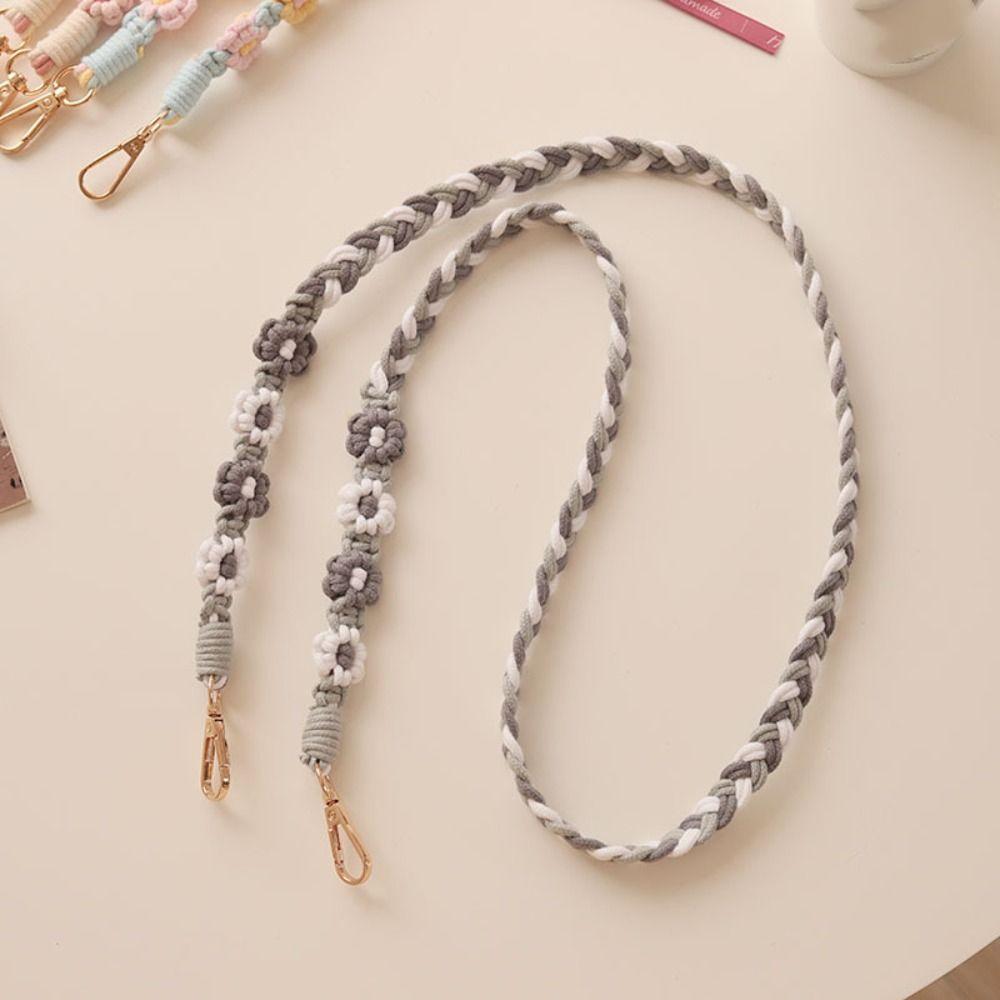 

Lanyard Flower Woven Chain Anti-Lost Bag Braided Rope Woven Daisy Flower Hanging Chain Women style2