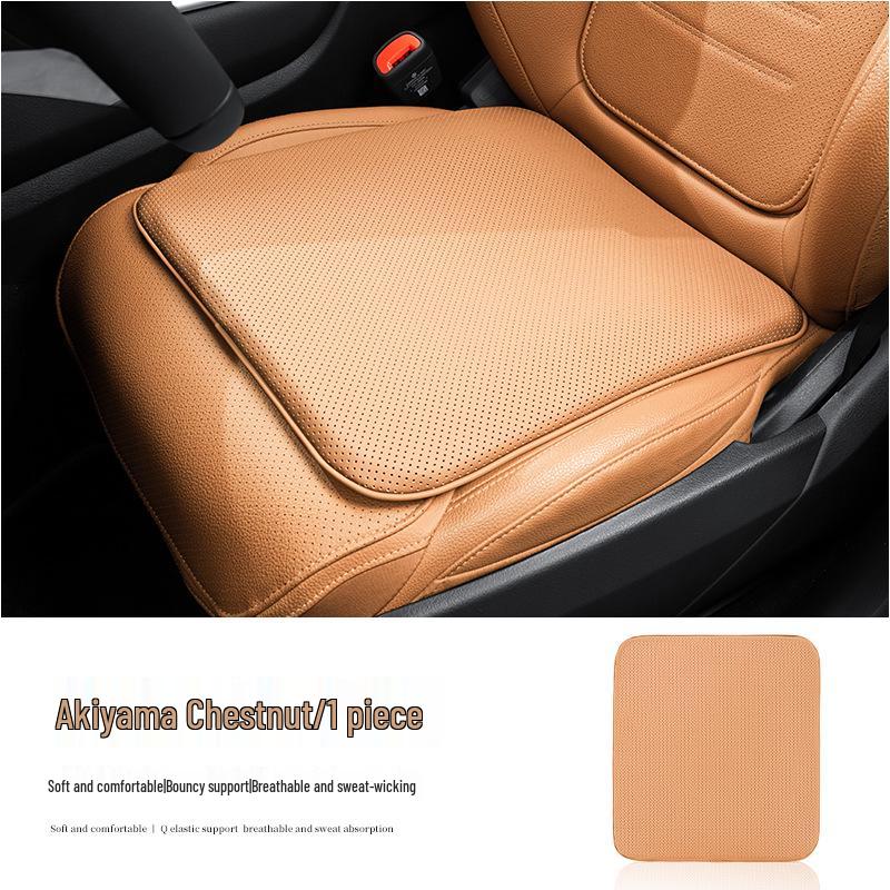 Breathable Nappa Leather Car Seat Cushion - Non-slip, Universal Fit for All Seasons