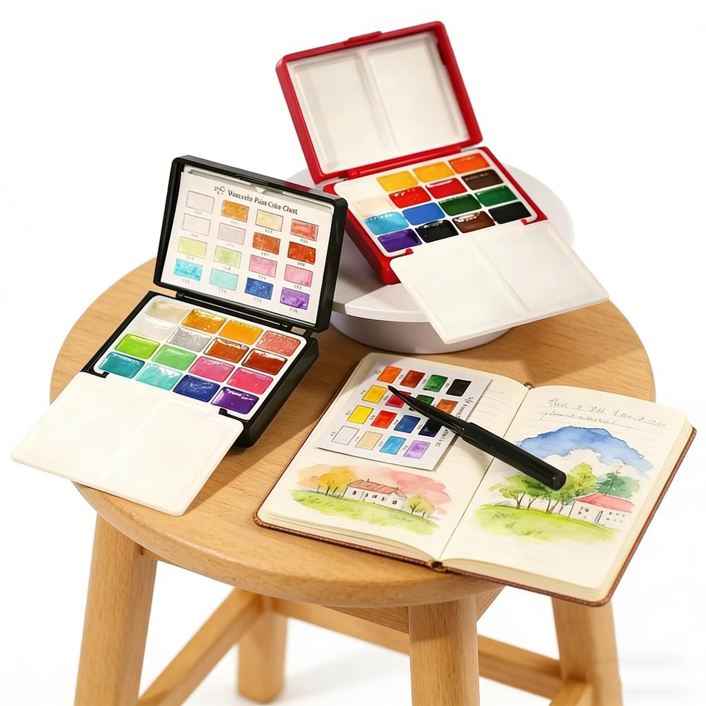 32 colors Mini Portable Watercolor Paints Set, Watercolor Painting Set With Mini Palette, Perfect For Artists To Create Anytime