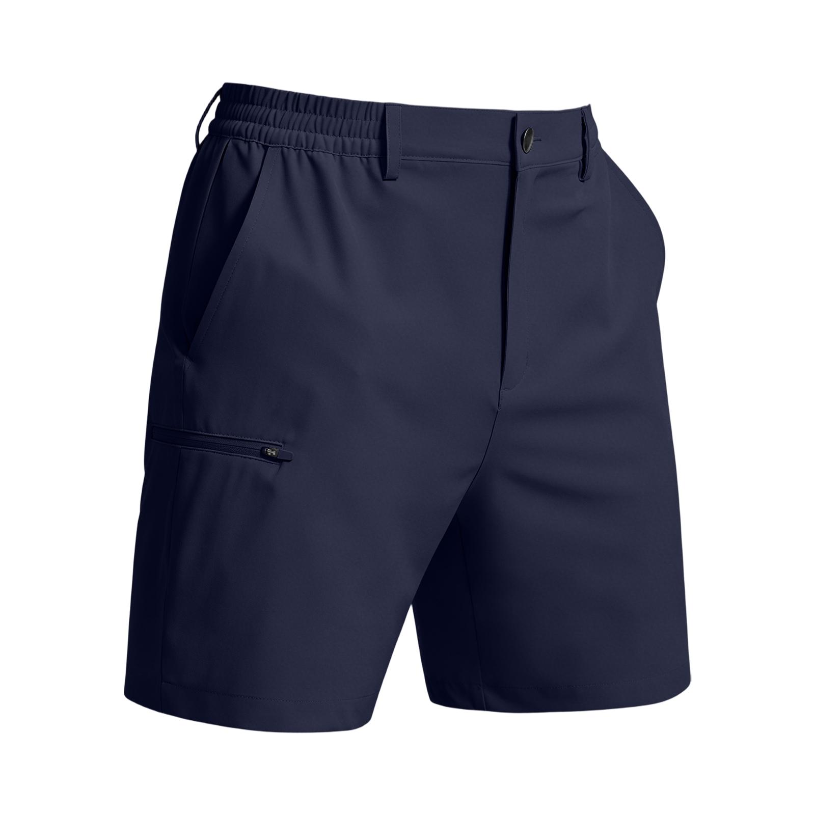 Brilliantlife Heren Casual Golf Business Pak Shorts met Meerdere Zakken, Elastische Tailleband en Ritssluiting voor Kantoor en Buitenactiviteiten M Vloot
