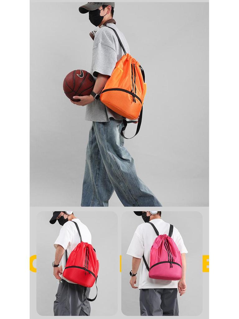 Erkek Spor Islak/Kuru Sırt Çantası: Yüzmek, Basketbol, Futbol, Ayakkabılar, Büzgü ipi, Çift omuzlu, Okul