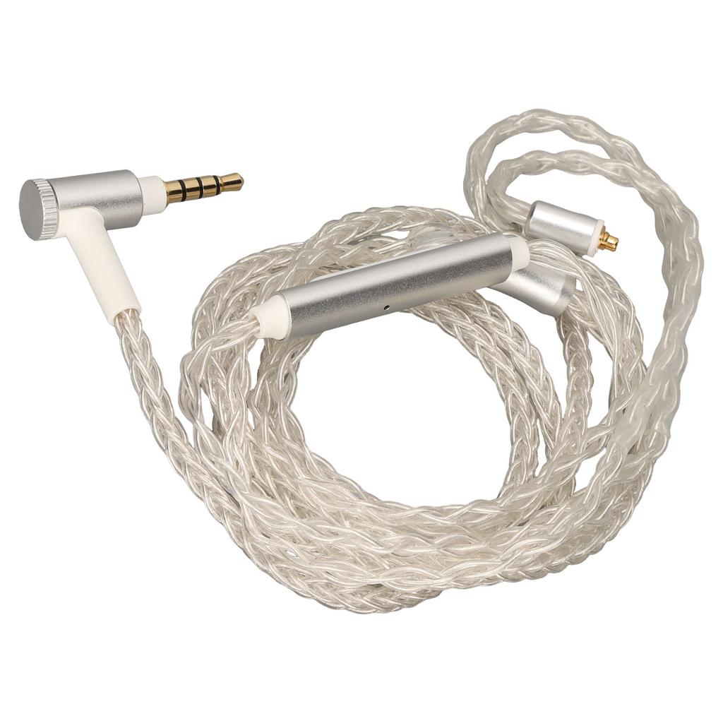Kopfhörer-Upgrade-Kabel 8-adrig versilbert MMCX Ersatz-Kopfhörerkabel mit Mikrofon für SE846 SE535 SE215 SE315 SE425
