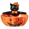 Black Cat Candy Plate Halloween Candy Bowl Home Holiday Party Snacks Storage Bowl Dessert & Bread Plates Tableware