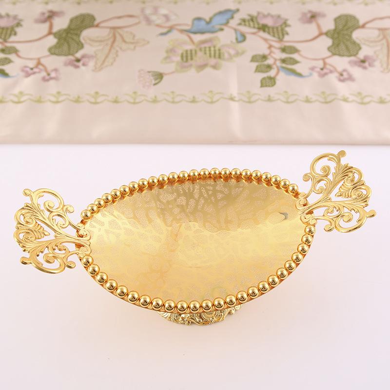 Europäischer Stil Legierung Oval Obstschale Mode Süßigkeitenschale Trockenfrüchte Nuss Schale Haus Praktische Dekorationen