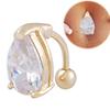 Women Reverse Heart Belly Button Ring Bar Navel Ring Body Piercing