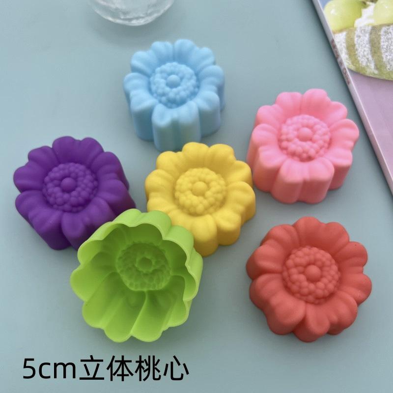 10pcs/lot 5cm Various Flower Designs Silicone Mold Chocolate Pudding Ice Mould Cupcake Cake Tools DIY Mini Soap Candle Molds