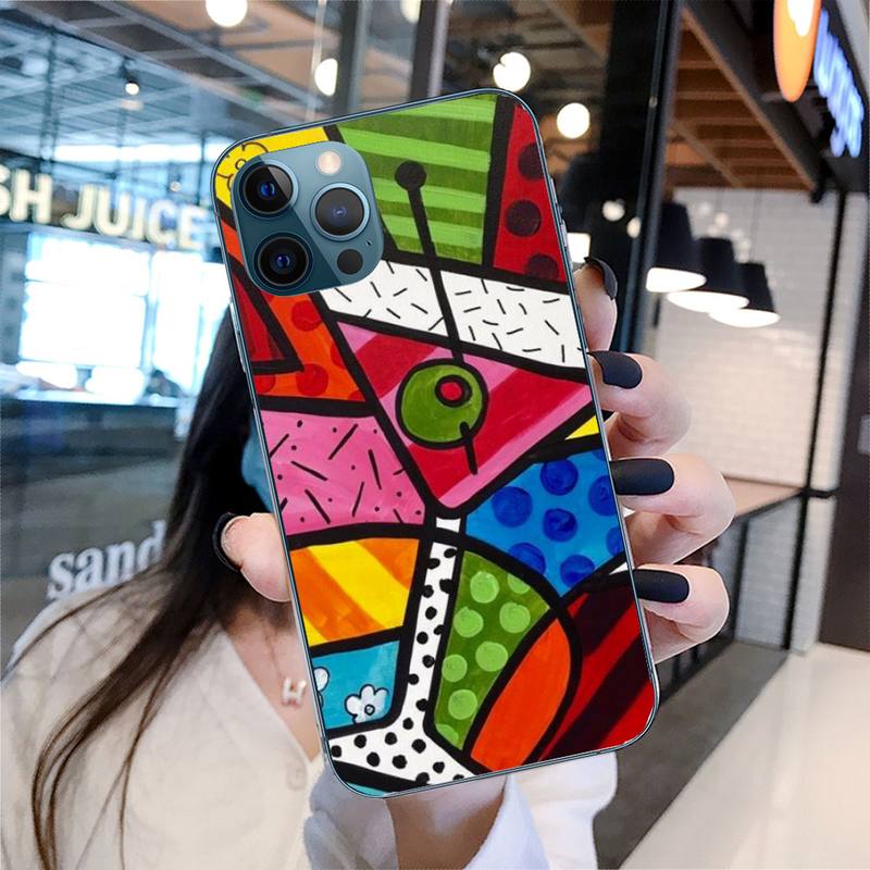 Missgebildete Malerei Handyhülle für iPhone 11 12 13 Pro Max 5s 6s 7 8 Plus X Xr Xs Max Se 2020 13 Mini Hülle Abdeckung