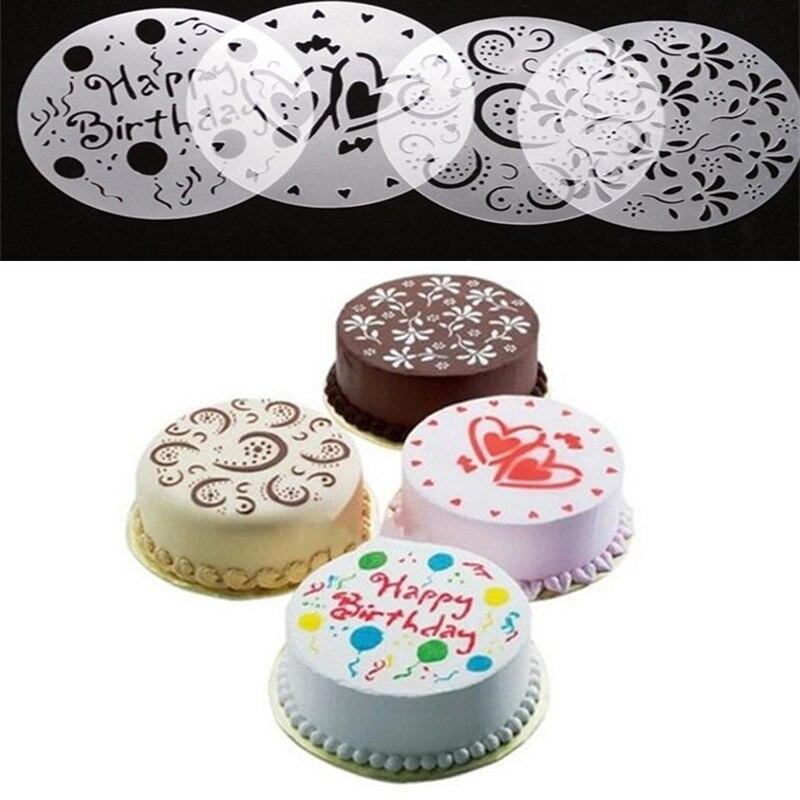 buy 4 pcs cake stencils flower spray stencil diy decorating template fondant mold pattern printing pastry mold kitchen baking tool at affordable prices free shipping real reviews with photos joom