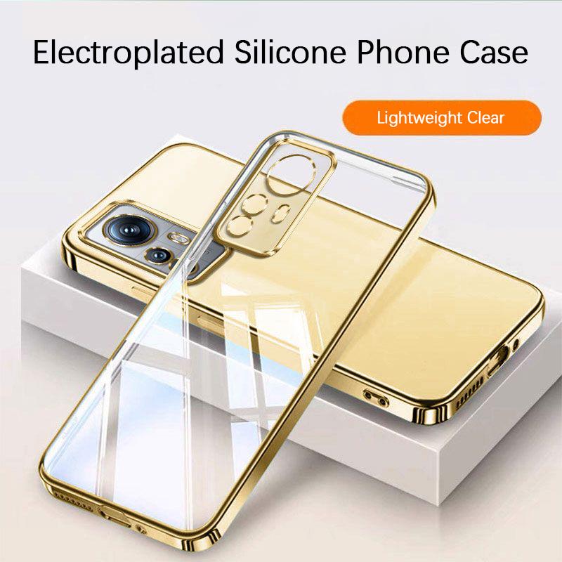 Plating Phone Case for Xiaomi 12 12S 12T Pro Ultra 12X 12Pro 5G Soft Luxury Thin Shockproof Silicone Original Back Cover Housing