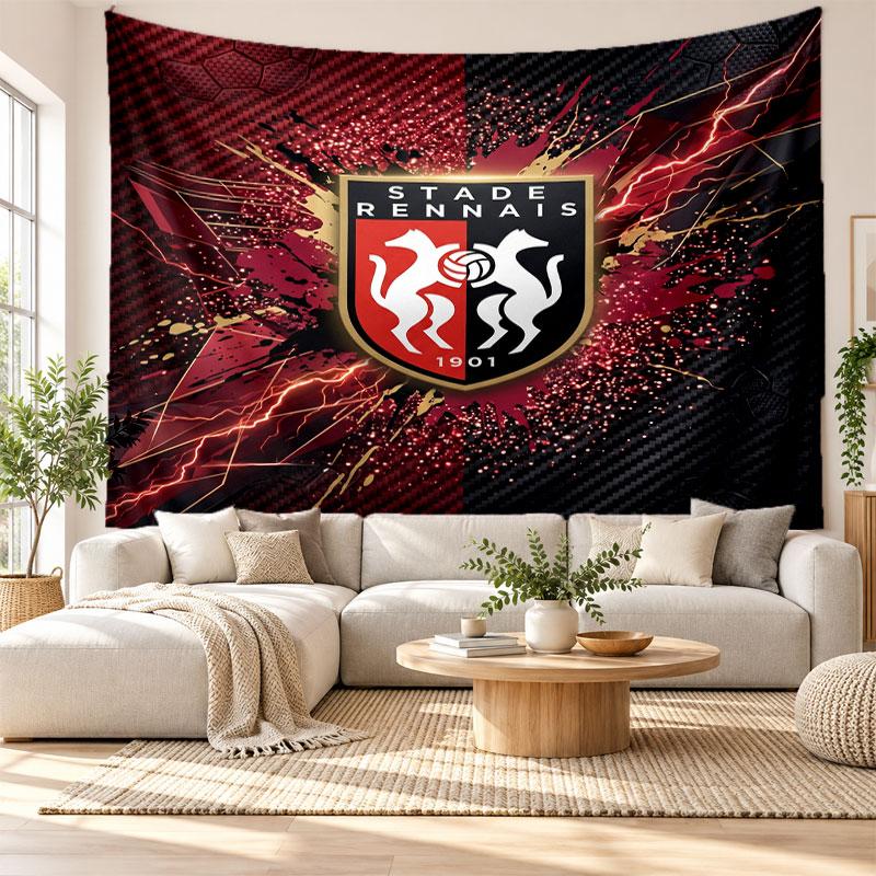 Stade Rennais FC Wall Tapestry, Soft Fabric Wall Hanging, Decorative Backdrop For Bedroom Home Wall Art