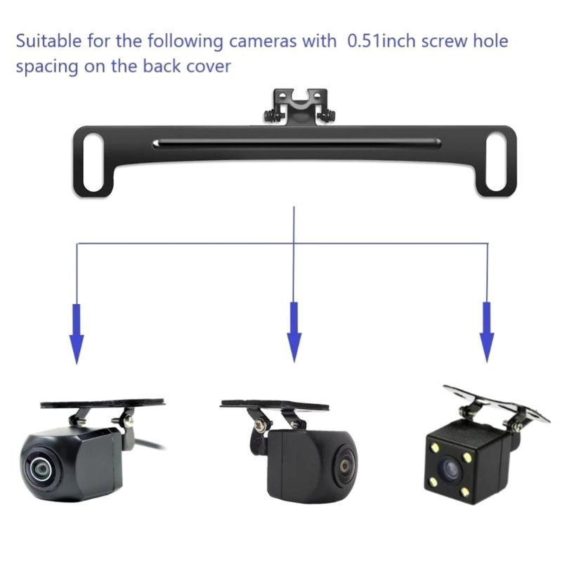 Car Rear View Camera Bracket, Metal DashCam Mount, Waterproof License Plate Mount, Back Up Camera Installation Tool