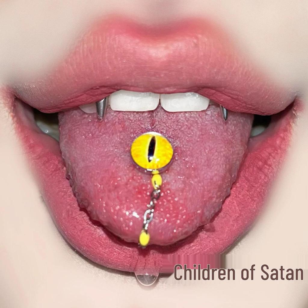 Satan's Child Titanium Steel Pheromone Tongue Stud - Comfortable Tongue Ring for Piercing