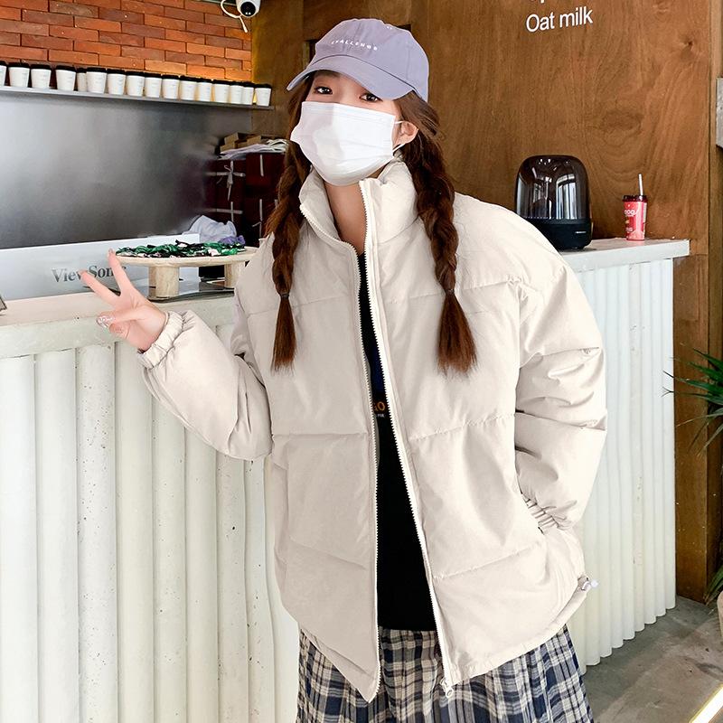 Down cotton jacket padded jacket women's 2025 autumn and winter new thickened collar collar loose and versatile student padded jacket