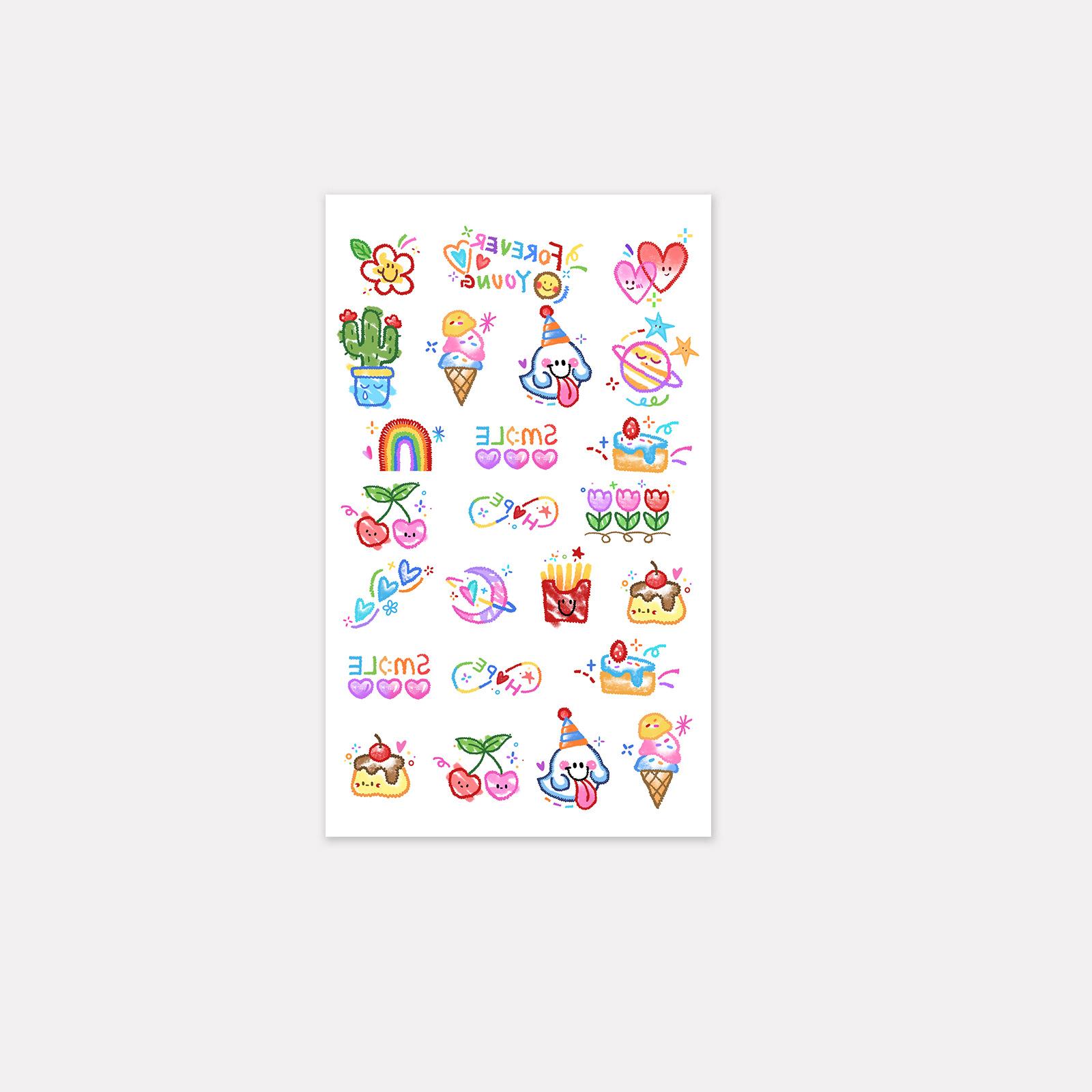 

Cute Ghost Horse Tattoo Sticker, Mini Cartoon Small Pattern, Waterproof, Finger Personalized Decorative Sticker 9*15
