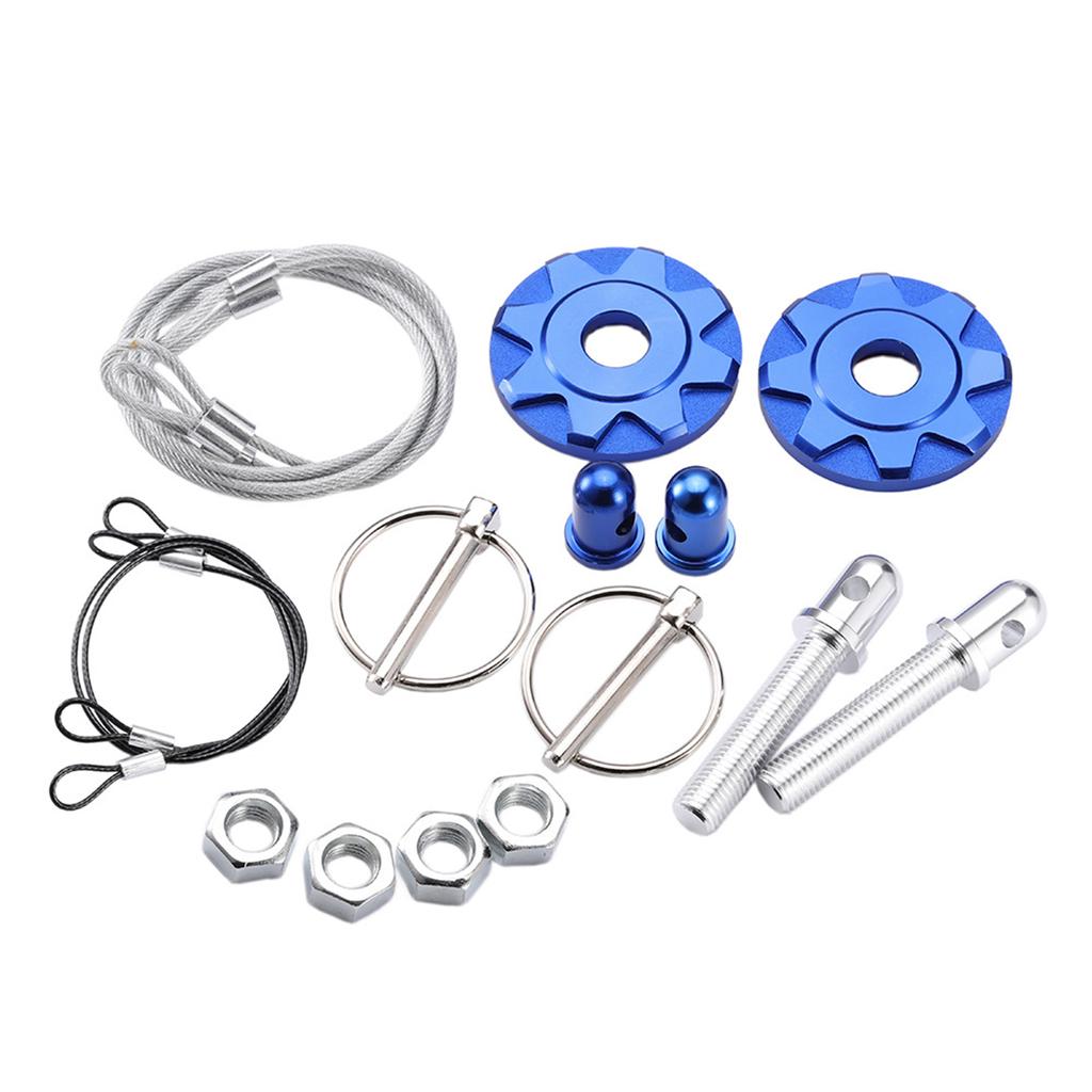 Aluminum Engine Hood Pin Plate Bonnet Lock Clip Kit Car Modification Accessory Quick Release Hood Bonnet Pin Lock