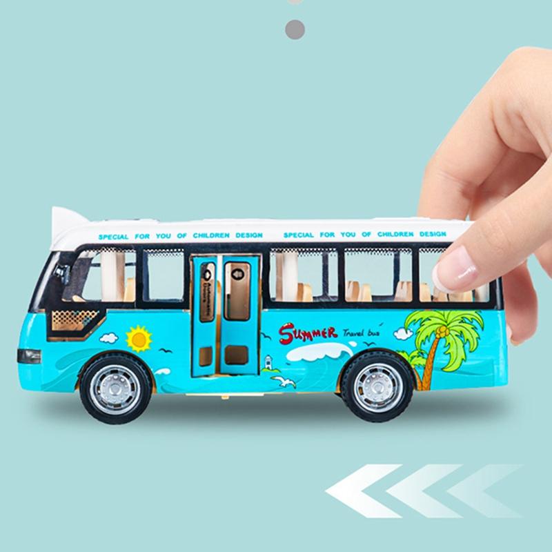 School Bus Toys Cars Die Cast Little Cars City Bus with Sound and Light Up Friction Powered Cars Play Toys Gift for Kids