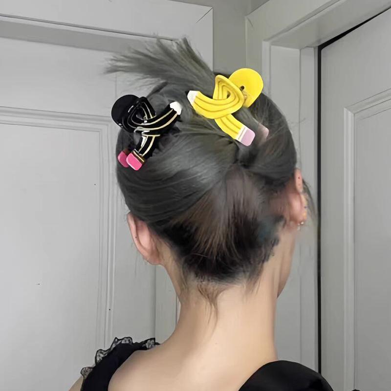 Pencil-shaped hairpin with interesting personality, fashionable, versatile, elegant and cute hair accessory, suitable for daily