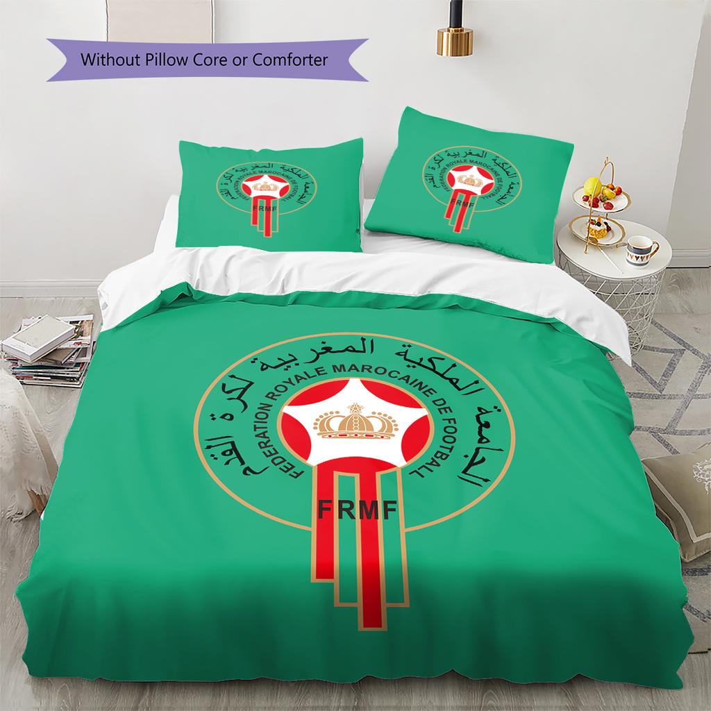 Biancheria da letto con motivo della Nazionale del Marocco Decorazione per la casa Regalo di compleanno (1 * copripiumino + 2 * federa, senza nucleo)