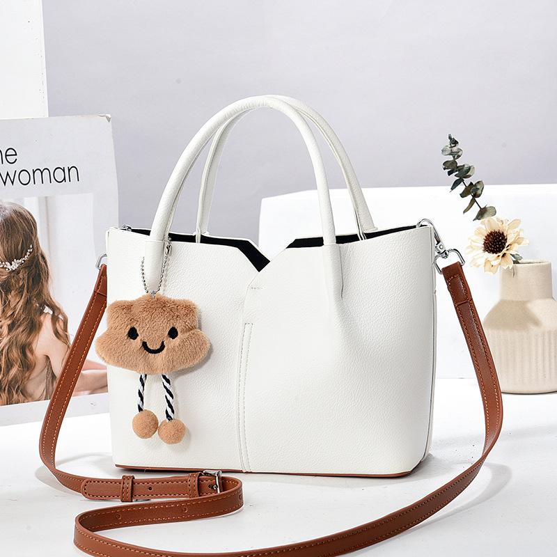 Latest High-value Splicing Tote Bag Macaron Fashionable Shoulder Bag Large Size Capacity Versatile Handbag Women's Bag