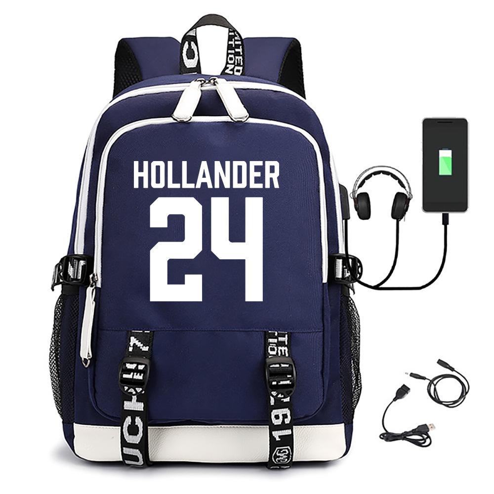 3 Piece School Backpack Set for Students Large Capacity Oxford Cloth Schoolbag with Shoulder Strap and Pencil Case