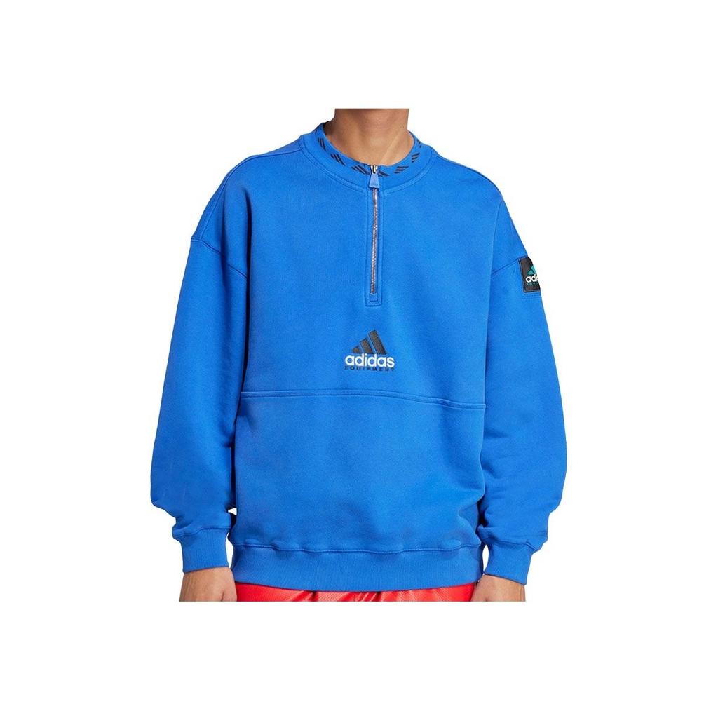adidas Séria vybavenia SS25 EQT Flísová HZ Módna Pohodlná Všestranná Flísová Mikina s Dlhým Rukávom Pánska mikina Modrá JD0643