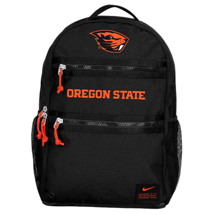 

Nike College Oregon State Orange Logo Polyester Backpack Unisex Backpack Black A11951-1OE Orange Black