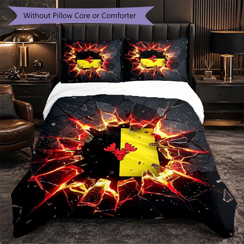 Watford Football 3 Piece Bedding Set Soft Duvet Cover Set with Pillowcases Printed Bedroom Decor Set for Home