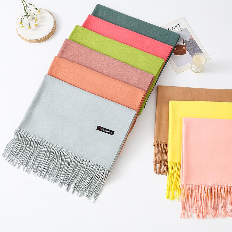 Damen Herbst/Winter Kaschmirwollschal - Koreanischer Stil Uni Rot