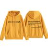 Dear Person Behind Me: Simple Letter Print Casual Long Sleeve Hooded Sweatshirt