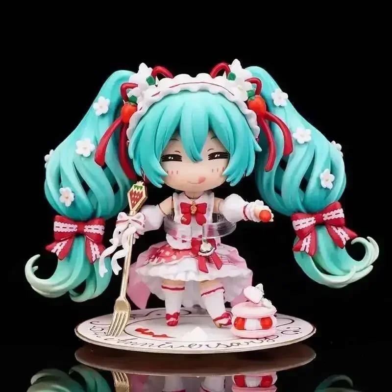 IN Stock 1939 Hatsune Miku Anime Figure 15th Anniversary Strawberry Miku Action Figure Collection Model Doll Toys Gift